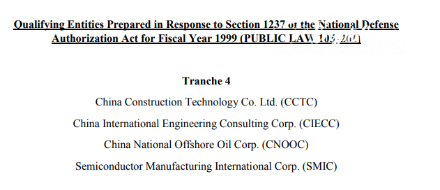 SMIC under the U.S. sanctions