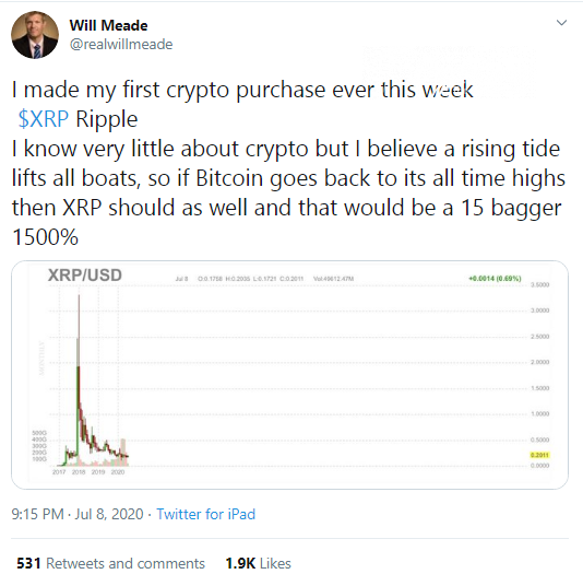 Ex-Goldman Sachs Will Meade buys XRP