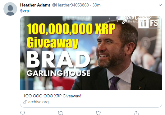 XRP scammers target Internet Archive