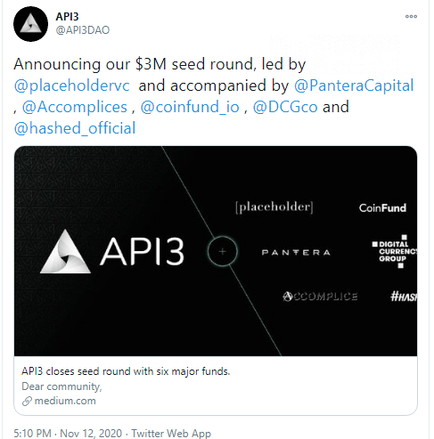 API3 raises $3Mln