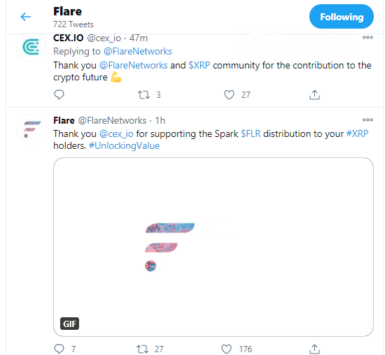 FLR distribution will be supported by CEX.io exchange