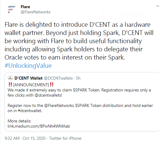 Flare (SPARK) teases yield farming on D'Cent