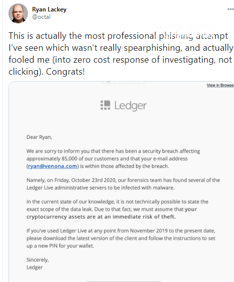 Ledger users attacked by scammers