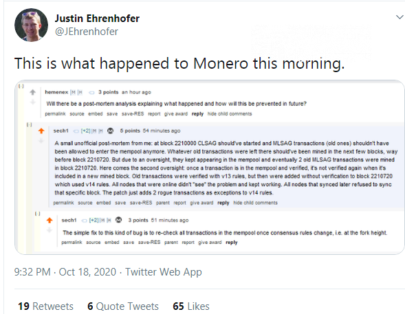 Two Monero (XMR) transactions demaged synchronization process