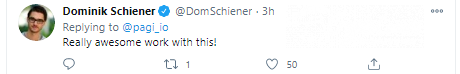 Dominik Schiener sends kudos to Pagi devs