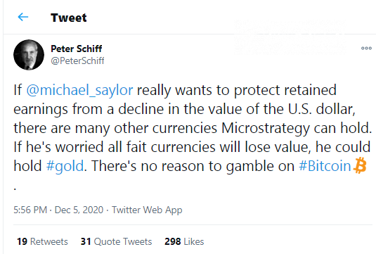 Peter Schiff brings investment strategy for Michael Saylor