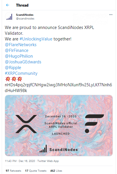 Scandinodes becomes XRPL validator.