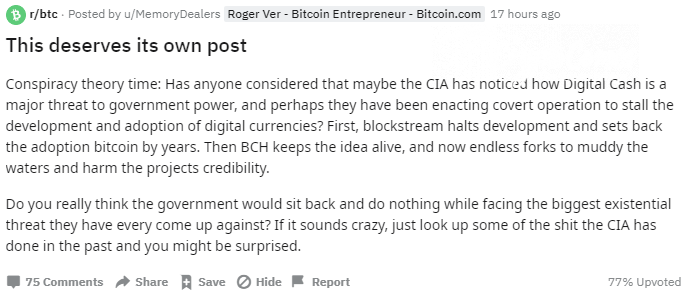 Roger Ver accused CIA of damaging Bitcoin (BTC) and Bitcoin Cash (BCH) development