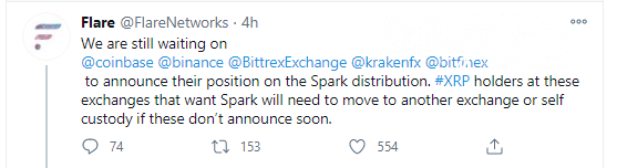 Top exchanges can still support Spark airdrop