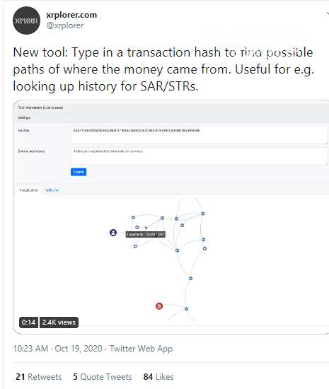 XRP Lefger transactions now can be traced with an ingenious tool by Xrplorer