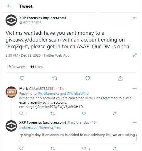 XRP Forensics call for scam victims
