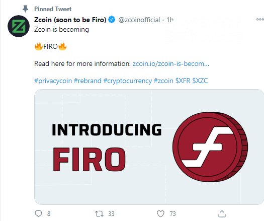 Zcoin will undergo re-branding into Firo