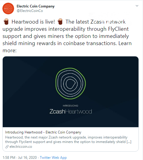 Zcash activates Heartwood upgrade