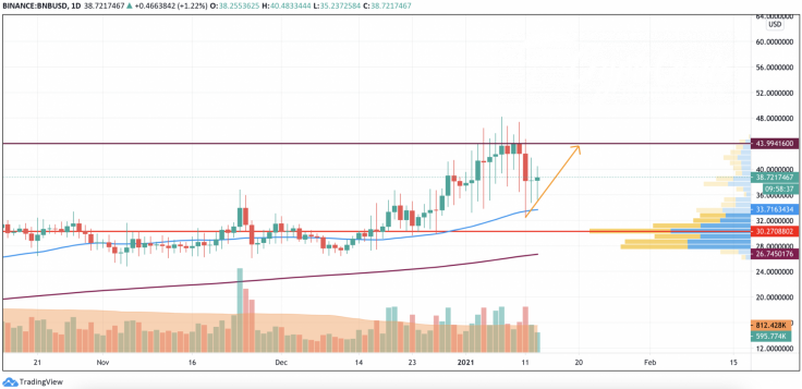 BNB/USD chart by TradingView